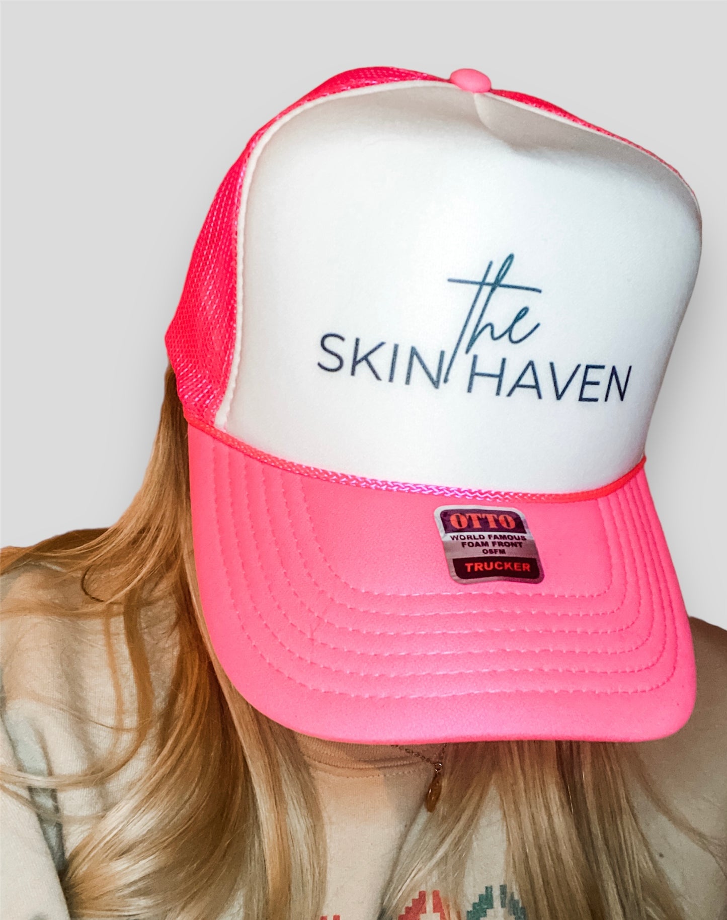 Skin Haven Trucker Hat- Pink